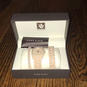 Anne Klein Watch Pink Dial Rubber Band